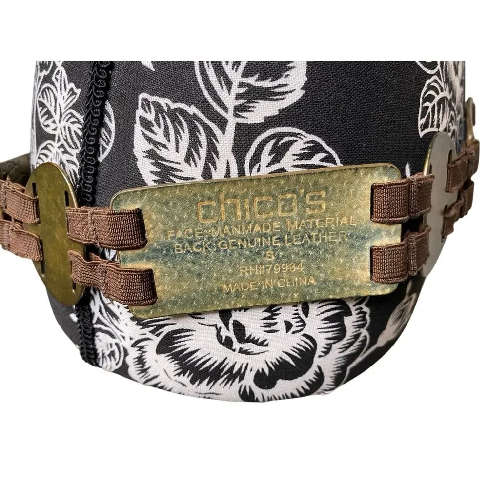Chico’s Stretch Wide Belt Bronze Croc Embossed Boho Statement Western Bohemian